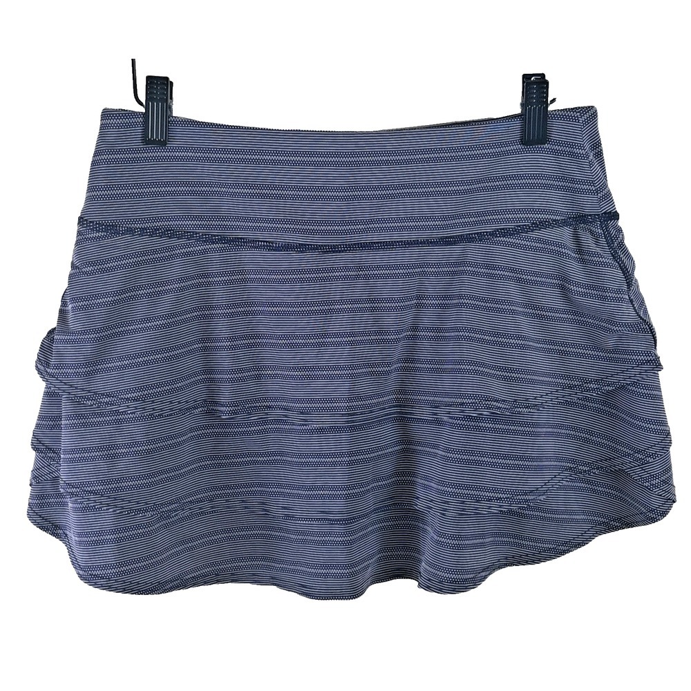 Athleta Navy and White Striped Athletic Skort